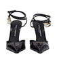 Dolce & Gabbana Black Leather Stiletto Heel Sandals