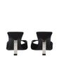 The Attico Black Satin Stiletto Heels Sandals
