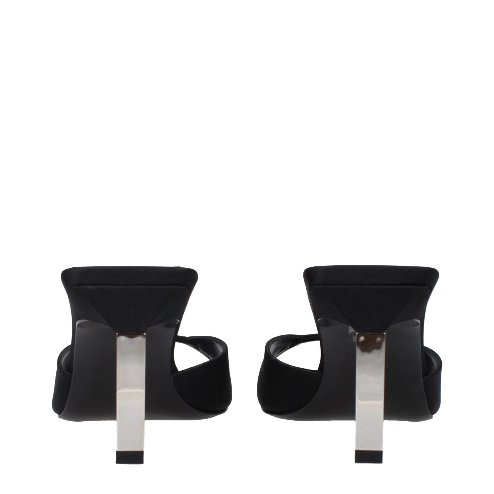 The Attico Black Satin Stiletto Heel Sandals