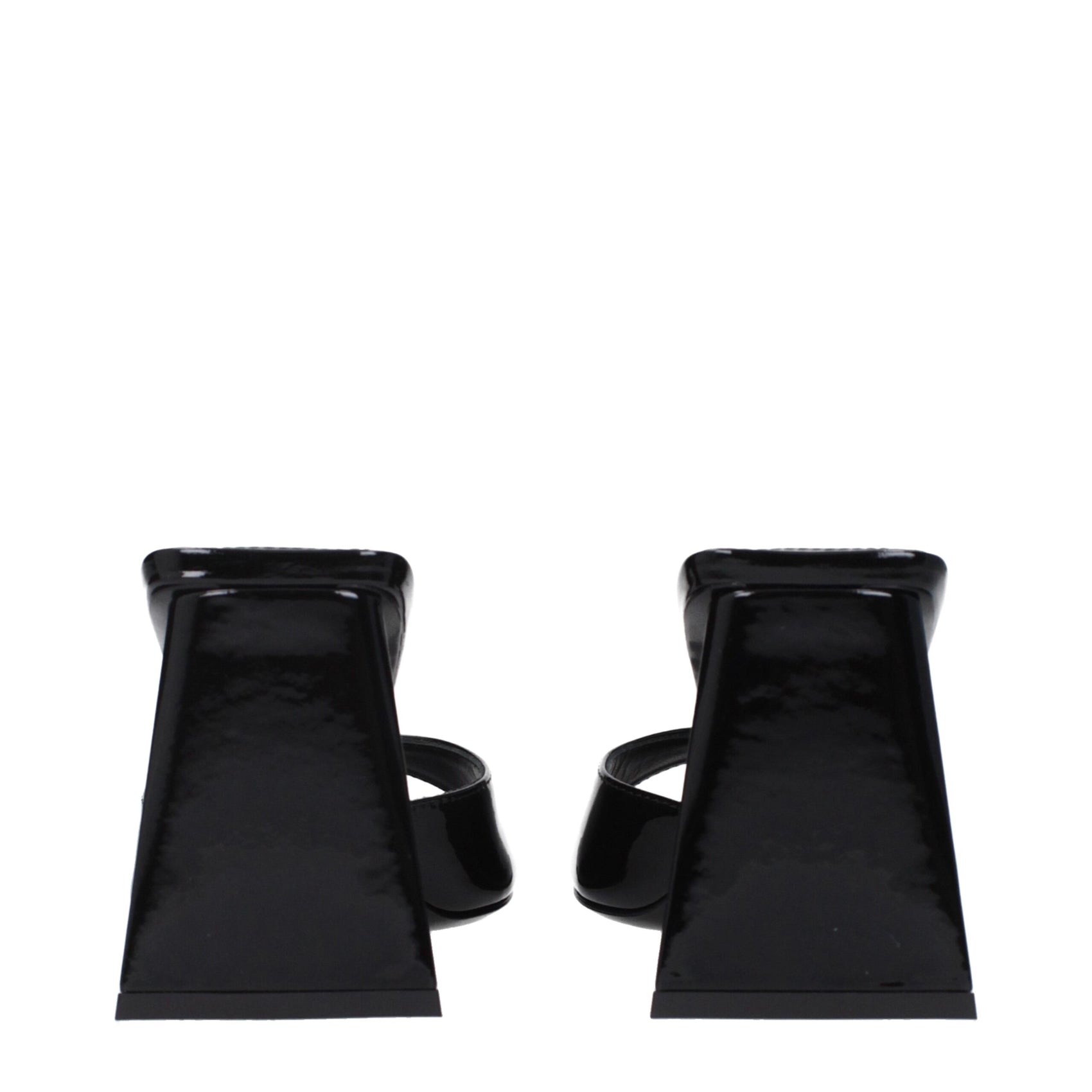 The Attico Black Leather Stiletto Heel Sandals