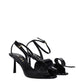 Prada Black Leather Stiletto Heels Sandals