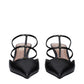 Valentino Garavani Black Leather Flat Sandals