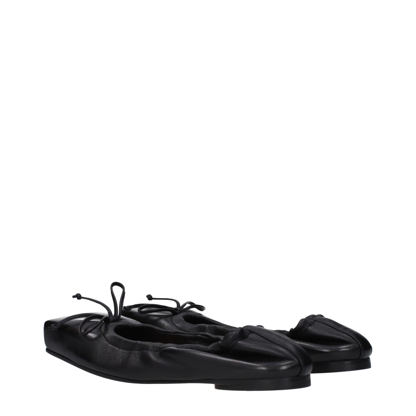 Jacquemus Black Leather Ballet Flats