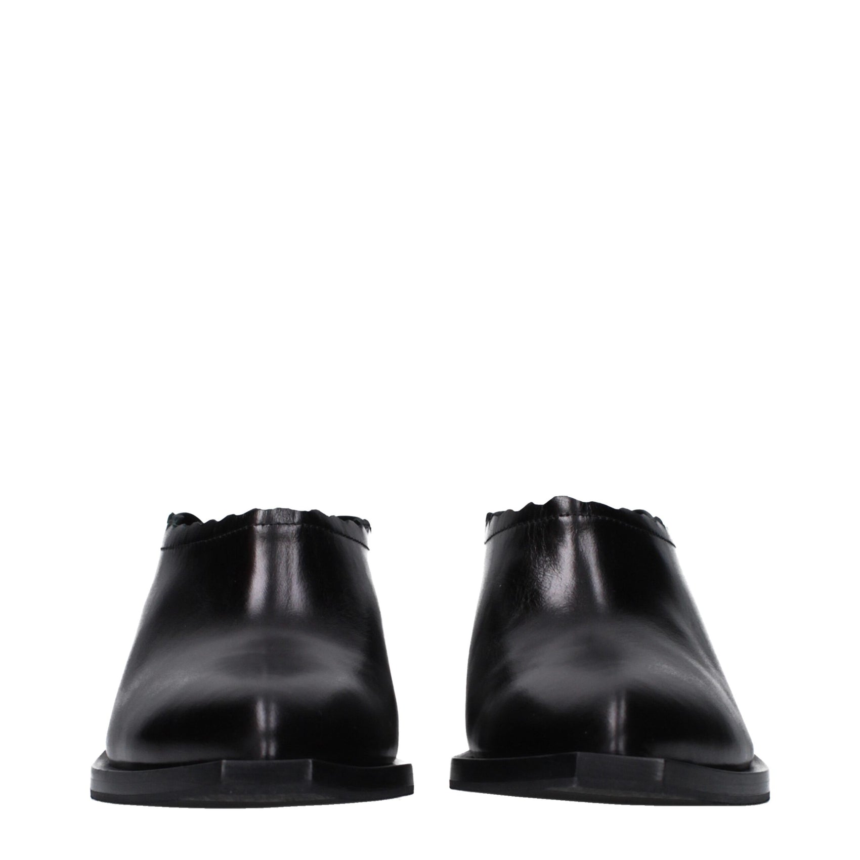 Moschino Black Leather Mules
