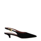 Paris Texas Black Leather Mid Heel Pumps