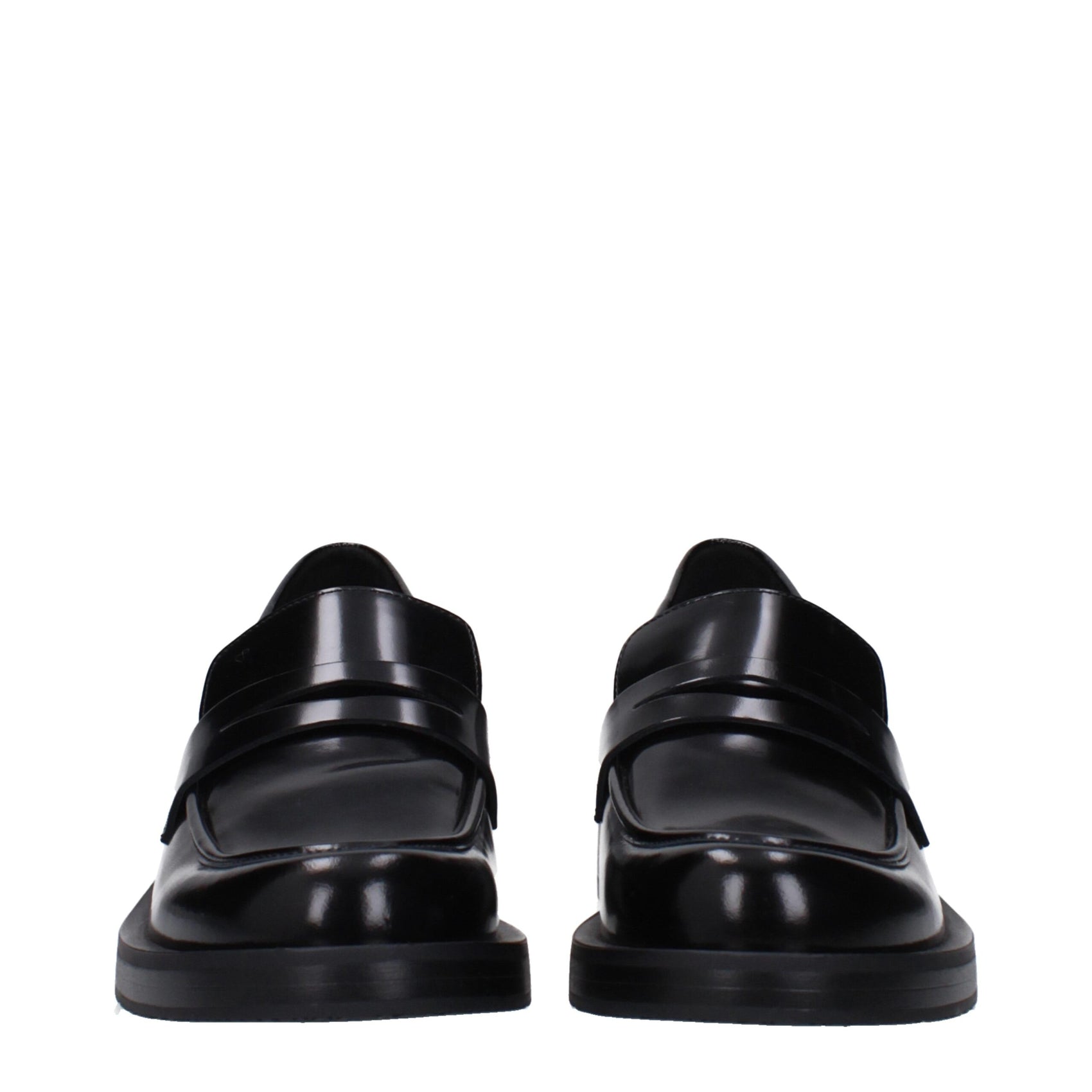 Stuart Weitzman Black Leather Slip-On Loafers