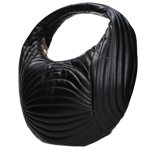 Salvatore Ferragamo Black Leather Handbags