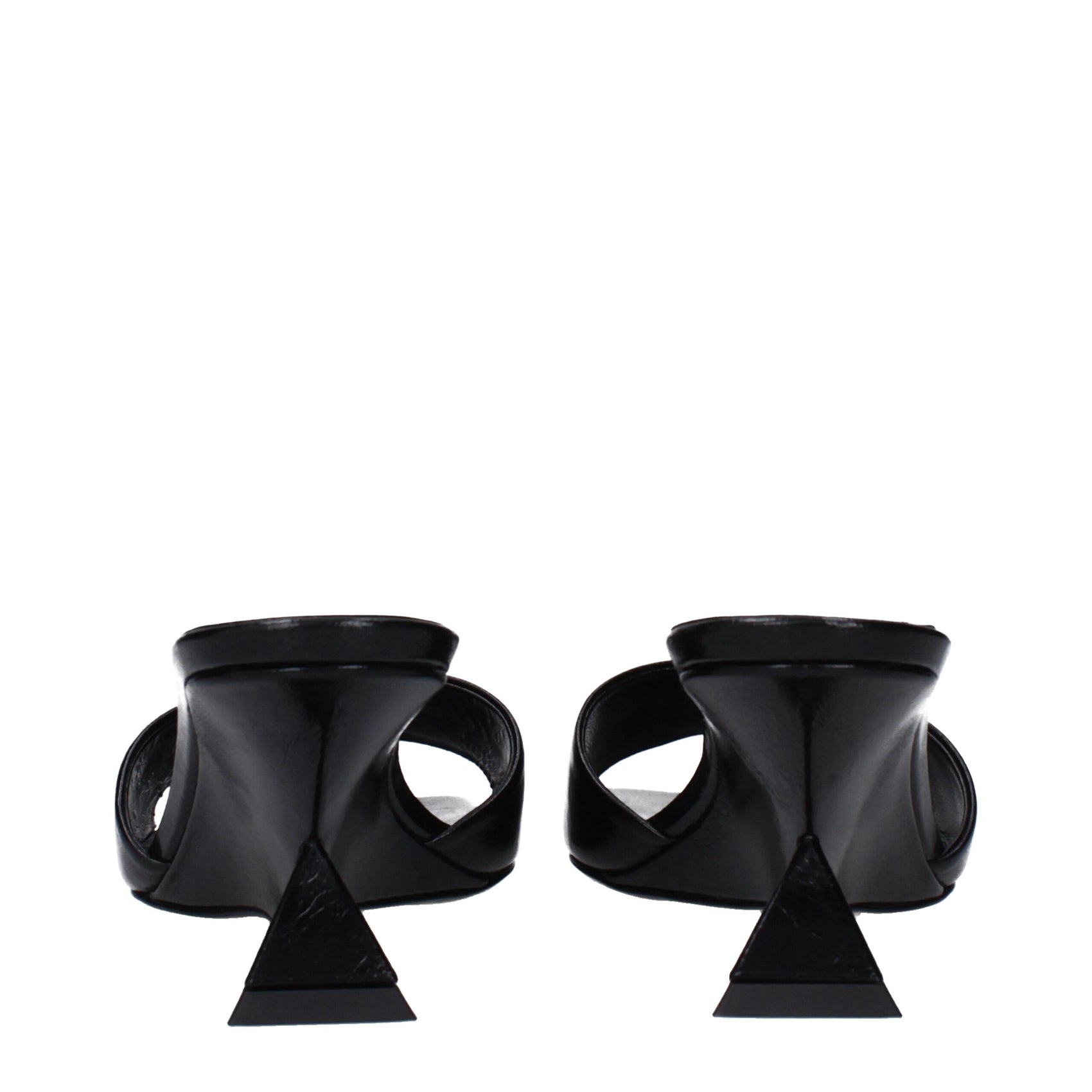 The Attico Black Leather Sandals