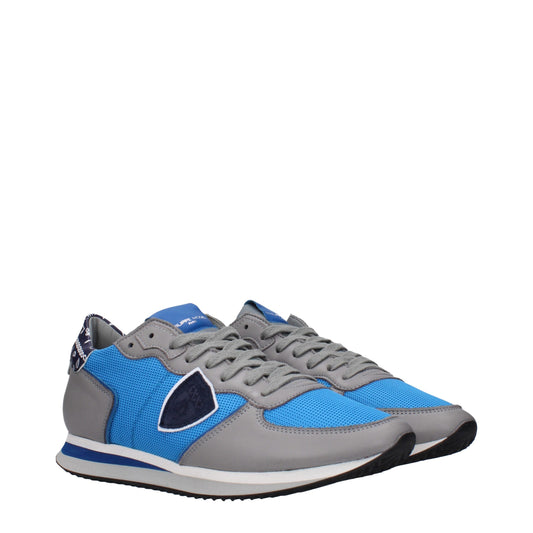 Philippe Model Blue Fabric Low Tops