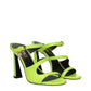 Versace Green Leather Stiletto Heels Sandals