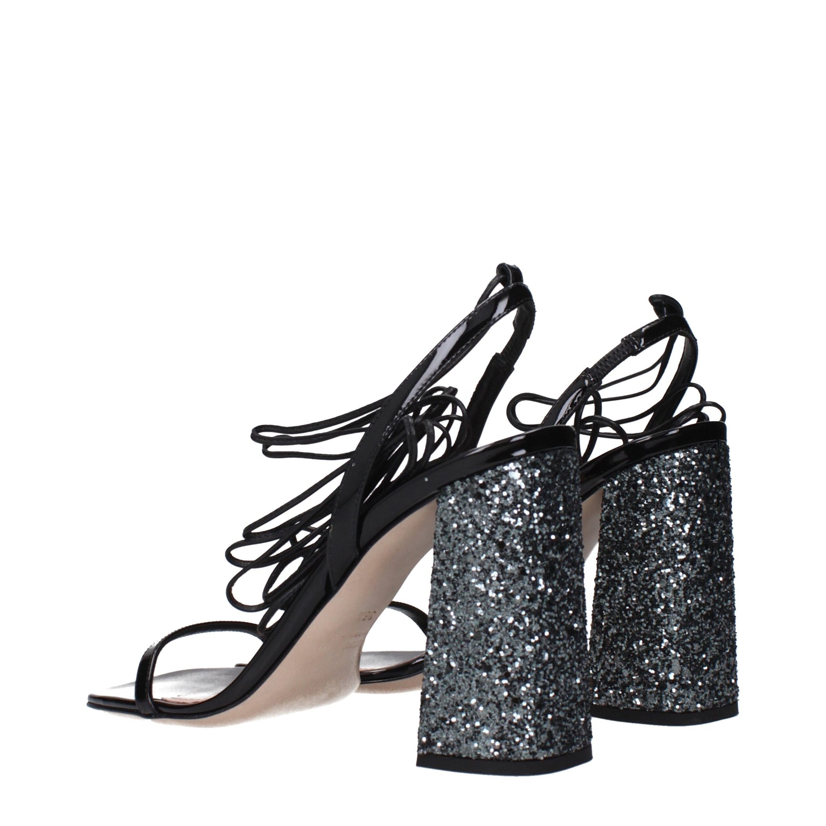 Miu Miu Black Leather Platform Sandals
