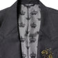 Dolce & Gabbana Dark Gray Bee Embroidery SICILIA Coat Blazer