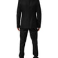 Dolce & Gabbana Black Jacquard Single Breasted 2 Piece Suit