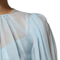 Dolce & Gabbana Fuchsia Light Blue Silk Two Tone Midi Dress