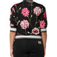 Dolce & Gabbana Black Floral Print Cotton Short Sleeves Top
