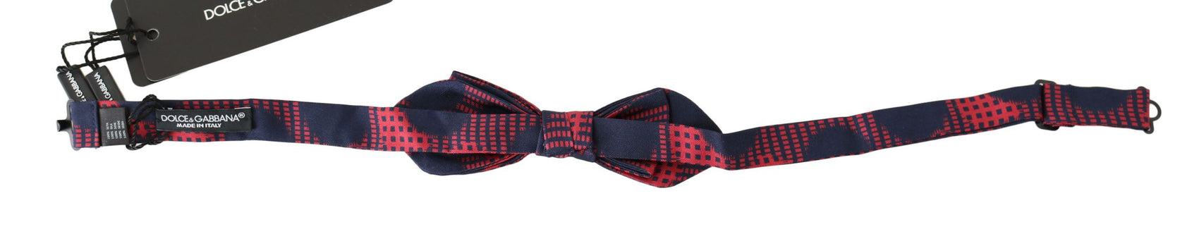 Elegante papillon in seta a quadri rossi