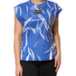 Dolce & Gabbana Blue White Cotton Logo Plaque Women Tank Top
