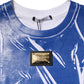 Dolce & Gabbana Blue White Cotton Logo Plaque Women Tank Top
