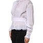 Dolce & Gabbana White Cotton Floral Lace Long Sleeves Top