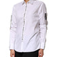Dolce & Gabbana White Crystal Embellished Collared Shirt Top