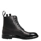 Dolce & Gabbana Brown Black Lace Up Mid Calf Men Boots Shoes