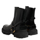 Dolce & Gabbana Black Leather Chelsea Men Short Boots Shoes