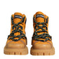 Dolce & Gabbana Orange Lace Up Trekking Ankle Boots Shoes