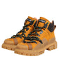 Dolce & Gabbana Orange Lace Up Trekking Ankle Boots Shoes