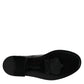 Dolce & Gabbana Black Leather Lace Up Mid Calf Boots Shoes