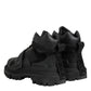 Dolce & Gabbana Black Leather Trekking Sneakers Boots Shoes