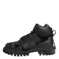 Dolce & Gabbana Black Leather Trekking Sneakers Boots Shoes