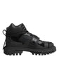 Dolce & Gabbana Black Leather Trekking Sneakers Boots Shoes