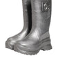 Dolce & Gabbana Metallic Silver Pull On Rain Boots Shoes