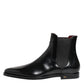 Dolce & Gabbana Black Leather MILLENIALS Mid Calf Boots Shoes