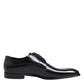 Dolce & Gabbana Navy Blue Leather Lace Up Derby Formal Shoes