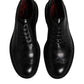Dolce & Gabbana Black Leather Lace Up Men Derby Formal Shoes