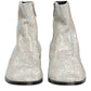 Dolce & Gabbana White Strass DG Logo Heels Ankle Boots Shoes