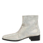 Dolce & Gabbana White Strass DG Logo Heels Ankle Boots Shoes