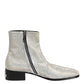 Dolce & Gabbana White Strass DG Logo Heels Ankle Boots Shoes