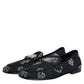 Dolce & Gabbana Blue Logo Cotton Loafers Formal Dress Shoes