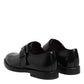 Dolce & Gabbana Black Leather Monk Strap Derby Formal Shoes