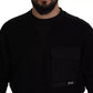 Dolce & Gabbana Black Cotton Crewneck Sweatshirt Sweater