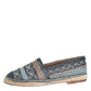 Dolce & Gabbana Blue Gray Woven Leather Buffalo Espadrille Shoes