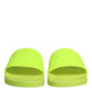 Dolce & Gabbana Green Rubber Slides Sandals Beachwear Shoes