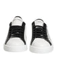Dolce & Gabbana White Black Crown Low Top Men Sneakers Shoes