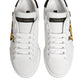 Dolce & Gabbana White Crown Patch Portofino Men Sneakers Shoes