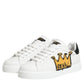 Dolce & Gabbana White Crown Patch Portofino Men Sneakers Shoes