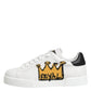 Dolce & Gabbana White Crown Patch Portofino Men Sneakers Shoes