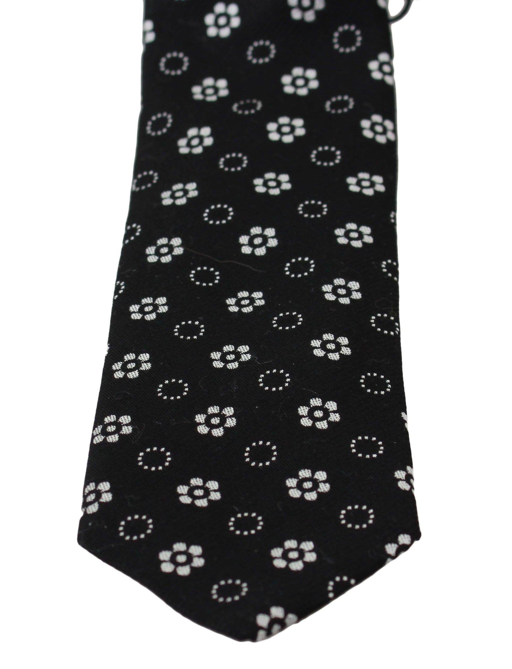 Elegante cravatta in seta floreale nera