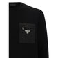Prada Black Fleece Wool Sweatshirt